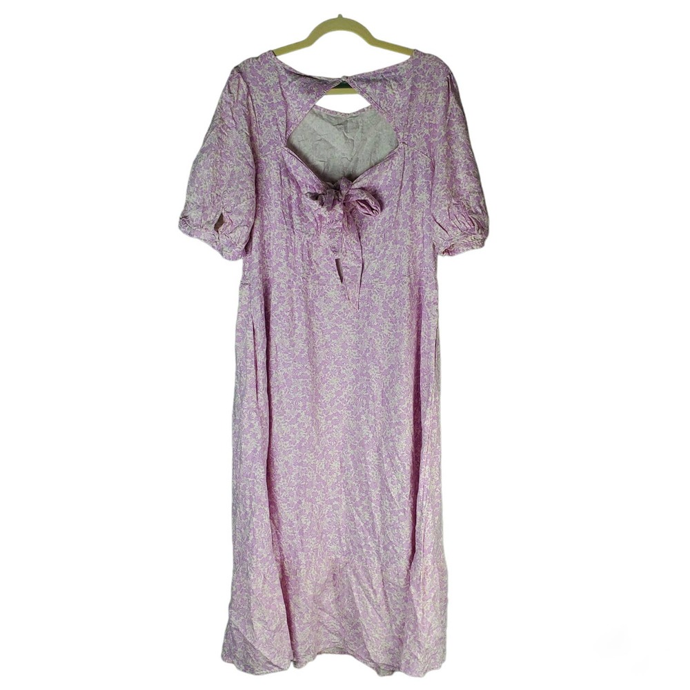 Who What Wear Womens Purple Ditsy Floral Orchid Bouquet Midi Dress Prairie - Picture 2 of 10
